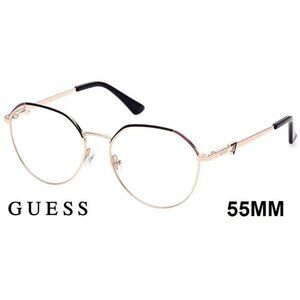 GUESS GU2866 005 Black/Other Metal Round Optical Eyeglasses Frame 55-16-140 2866
